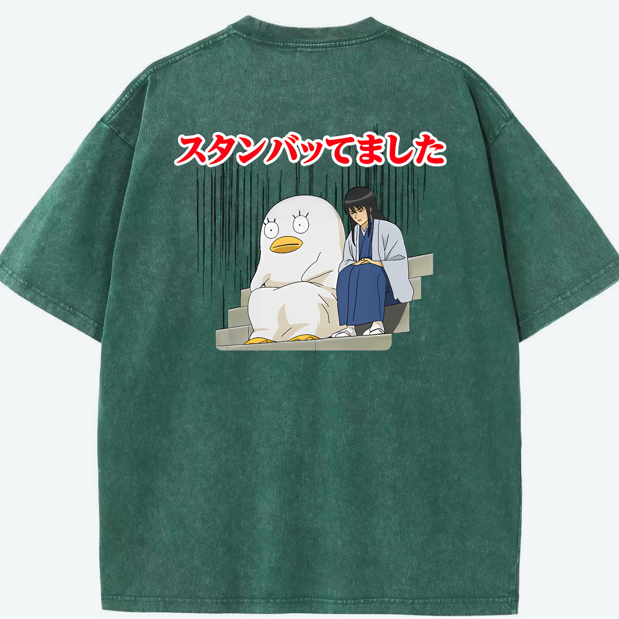 （画像用） ぎんたま 坂田銀時（さかたぎんとき） 神楽 志村新八（しむら しんぱち） GINTAMA Sakata Gintoki Kagura Shimura Shinpachi 綿100% ヴィンテージ風 半袖Tシャツ（背面プリント）